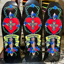 Load image into Gallery viewer, Bryan Pennington BBC GLOW-IN-DARK Crucifix HAND-PAINTED, LIMITED-EDITION Deck 10.3" x30.5" (1 of 10)