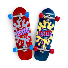 Load image into Gallery viewer, Lester Kasai Cruiser Complete Skateboard 10”x33.5” HAND-PAINTED with SIMS SNAKE WHEELS (1 of 1)
