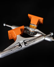 Load image into Gallery viewer, Independent Stage 11 Elijah Berle Skull Silver Orange Trucks (SOLD IN SET)
