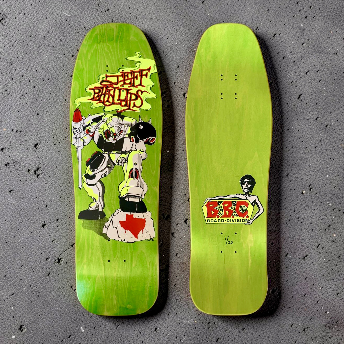 Jeff Phillips BBC Gundam Limited Edition, HAND-PAINTED Deck (1 of