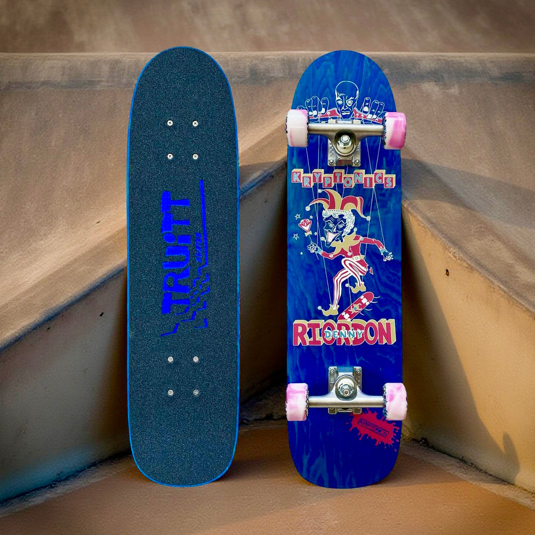 Denny Riordon Jester FREESTYLE Limited Edition 7.3”x28” HAND PAINTED (1 of 15) COMPLETE SKATEBOARD