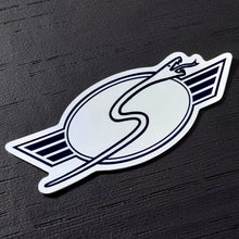 Load image into Gallery viewer, Sims Snake B/W Sticker 6.5”

