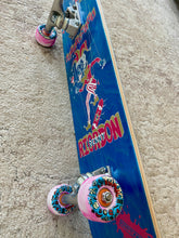 Load image into Gallery viewer, Denny Riordon Jester FREESTYLE Limited Edition 7.3”x28” HAND PAINTED (1 of 15) COMPLETE SKATEBOARD
