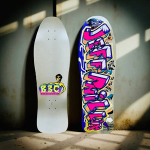 Jeff Phillips GRAFFITI Ultra Limited Edition, Metallic Silver HAND-PAINTED BBC Deck (1 of 1)