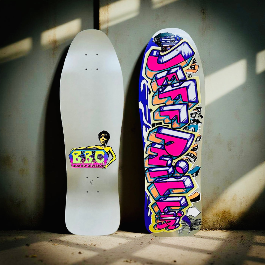 Jeff Phillips GRAFFITI Ultra Limited Edition, Metallic Silver HAND-PAINTED BBC Deck (1 of 1)