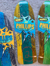 Load image into Gallery viewer, BLEMISHED: Jeff Phillips BREAKOUT GLOW-IN-THE-DARK, ONE-OF-A-KIND, HAND PAINTED Decks (1 of 1)
