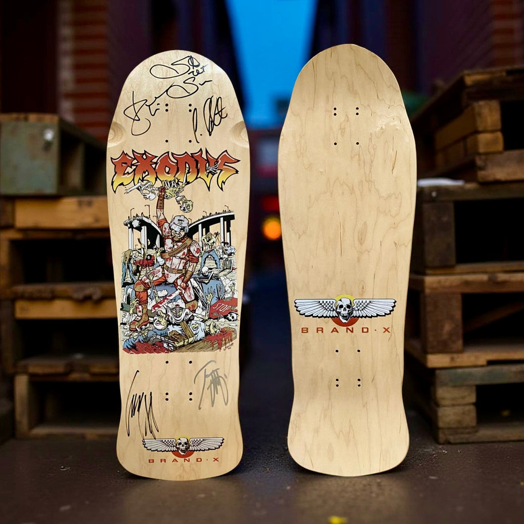 Exodus Band Deck 10.25”x31” AUTOGRAPHED BY ALL 5 BAND MEMBERS