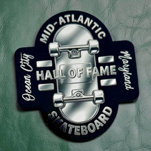 Load image into Gallery viewer, Mid-Atlantic Skateboard Hall of Fame HOLOGRAPHIC Sticker 4”
