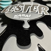 Load image into Gallery viewer, Lester Kasai 10”x30” HAND-PAINTED, METALLIC &amp; FLOCKED AUTOGRAPHED Limited Edition Deck (1 of 20)
