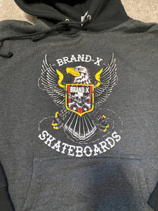 BLEM: Brand-X Eagle Two-Tone Hoodie Sweatshirt (Size Small)