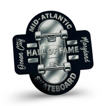 Load image into Gallery viewer, Mid-Atlantic Skateboard Hall of Fame HOLOGRAPHIC Sticker 4”
