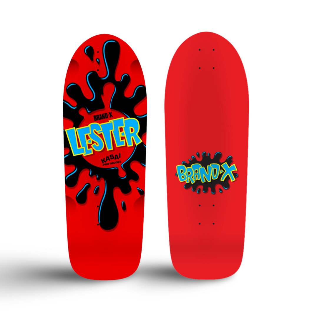 Lester Kasai 10”x30 Limited Edition RED STAIN Deck HAND PAINTED  (PRE-ORDER, DECEMBER)