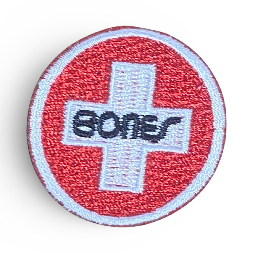 Bones Cross Embroidered Patch 1”