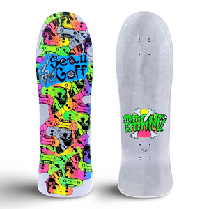 Sean Goff Baby Skater SILVER METALLIC HOLOGRAPHIC Fluorescent Deck 9.5"x30.5” HAND PAINTED (1 of 4)