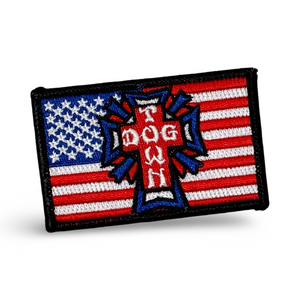 Dogtown USA Flag Embroidered Patch 3”