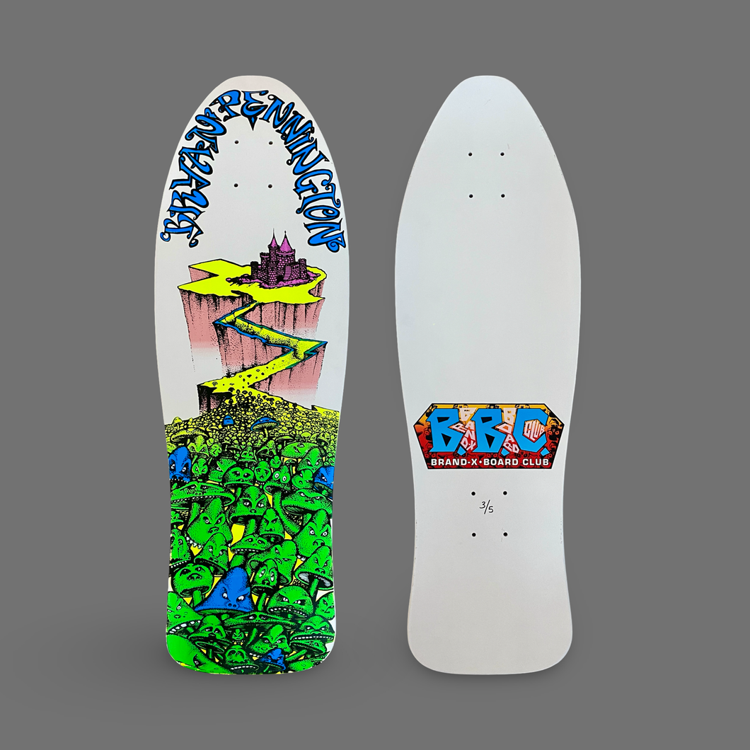 BBC Bryan Pennington Marching Mushrooms Deck 9.5”x30” HAND-PAINTED, LIMITED EDITION (1 of 5)
