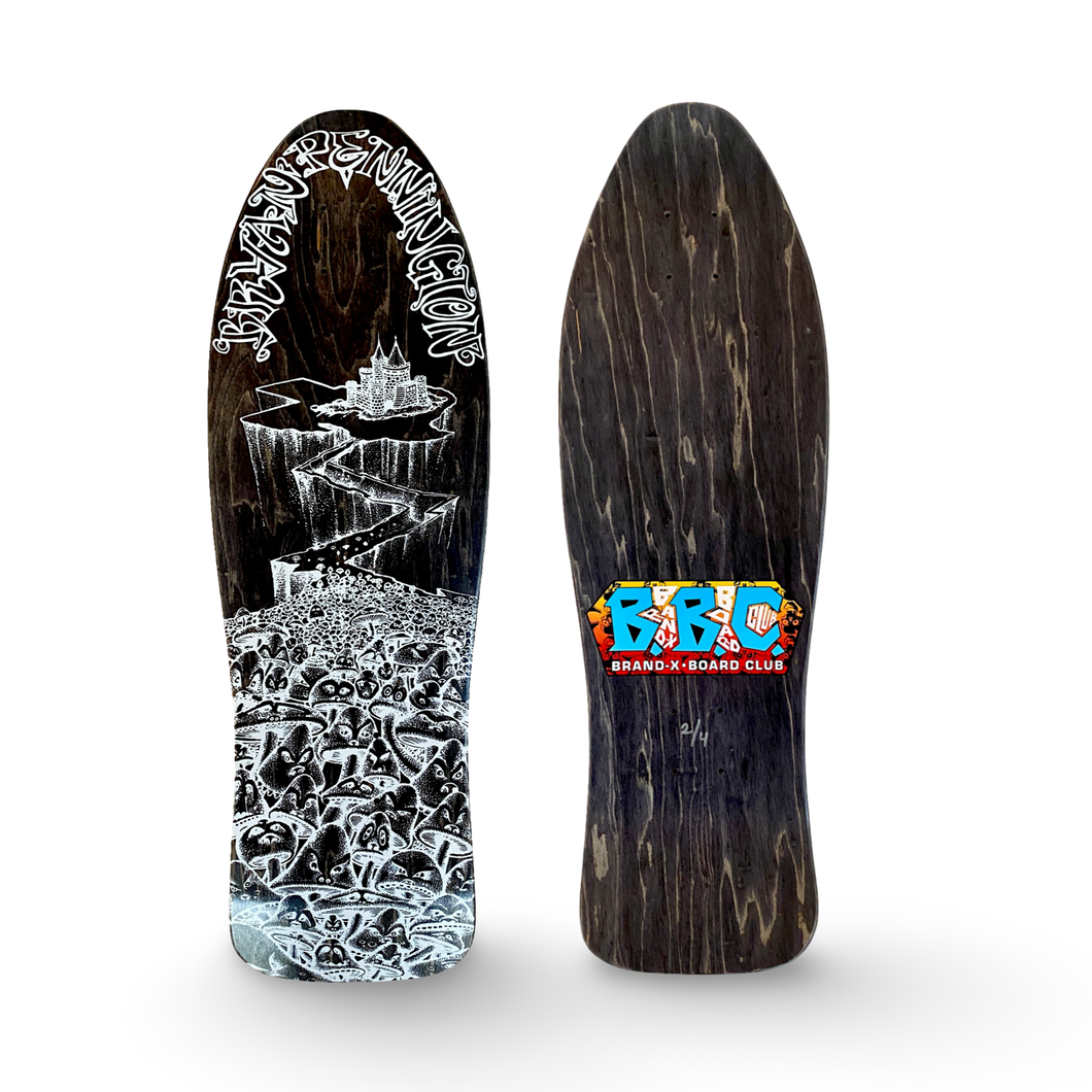 BBC Bryan Pennington Marching Mushrooms Deck 9.5”x30” HAND-PAINTED, LIMITED EDITION (1 of 4)