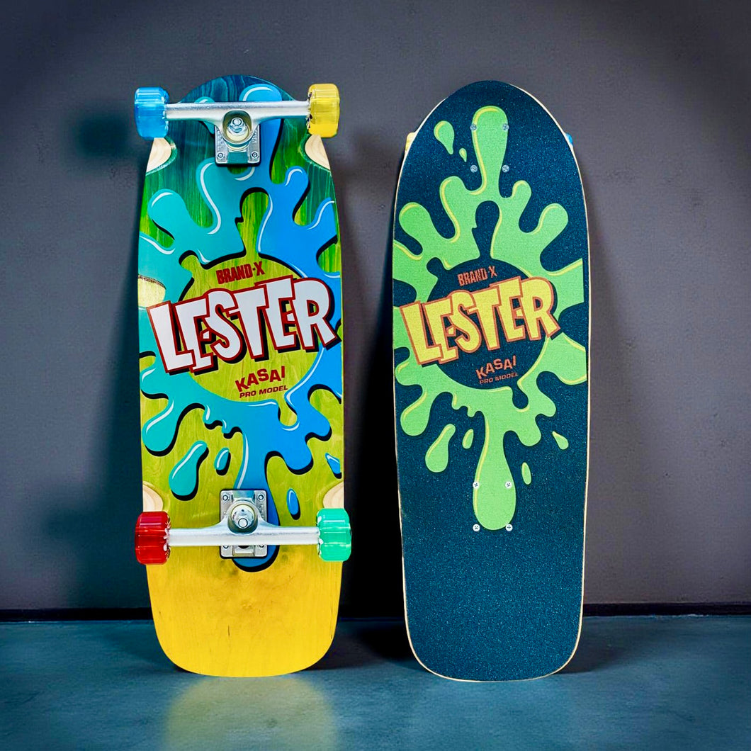 Lester Kasai 10”x30” Limited Edition, HAND PAINTED Complete Skateboard