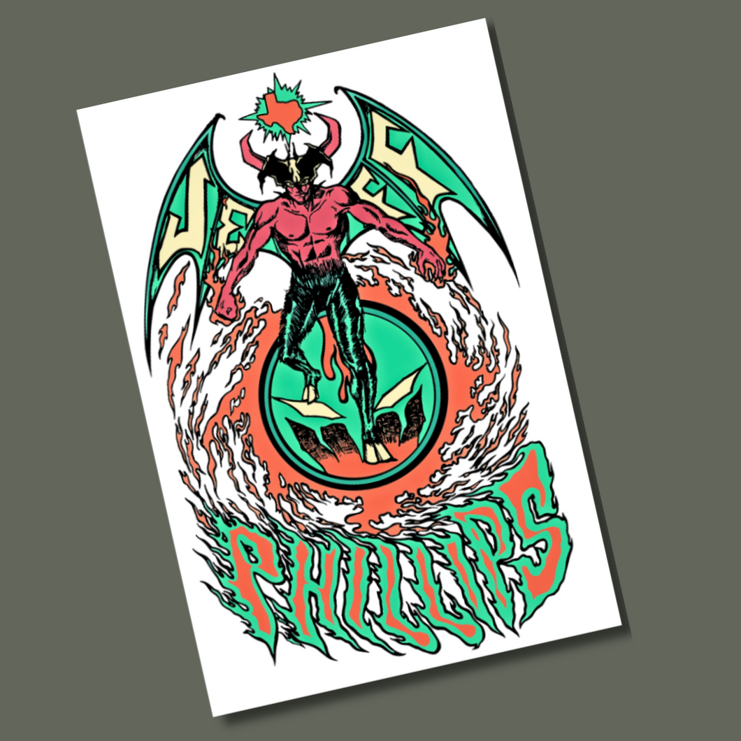 Jeff Phillips Devil Man Sticker 3.7